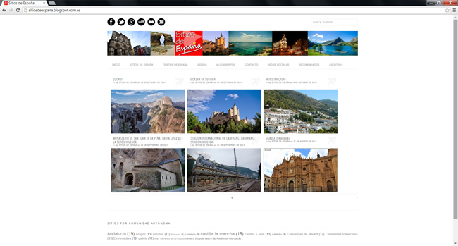 Pagina Principal del Sitios de España donde hemos colaborado con el artículo "GUADIX"